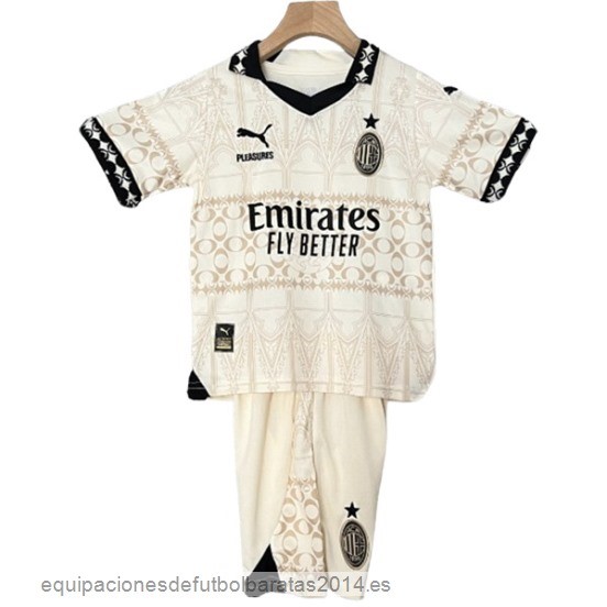 Nuevo Cuarta Conjunto De Niños AC Milan 23/24 Amarillo Baratas